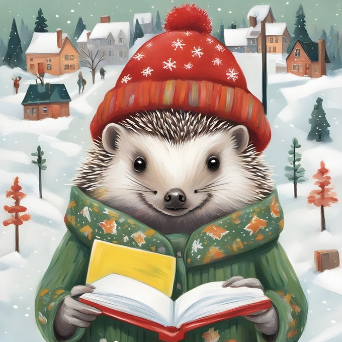 christmas cute animals postcards