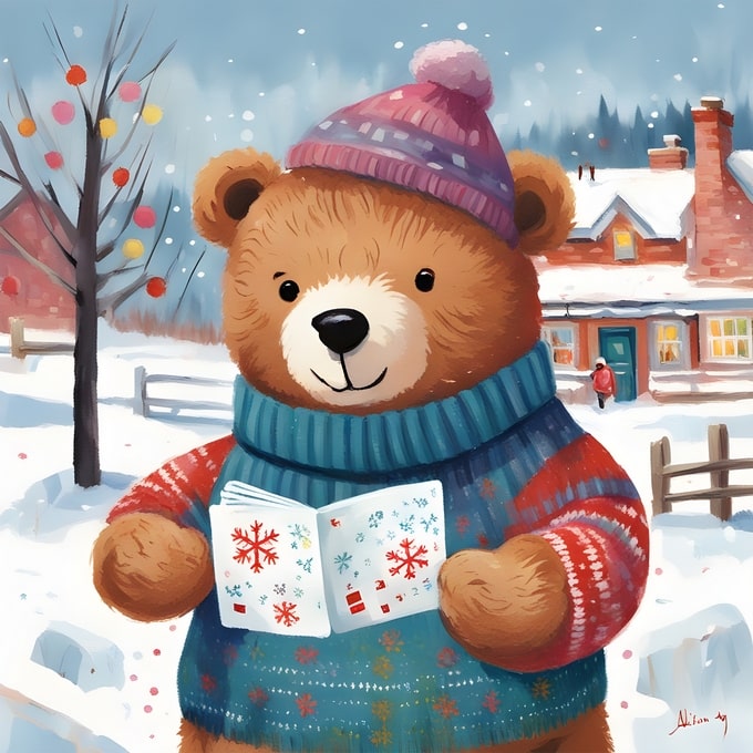 christmas cute animals postcards