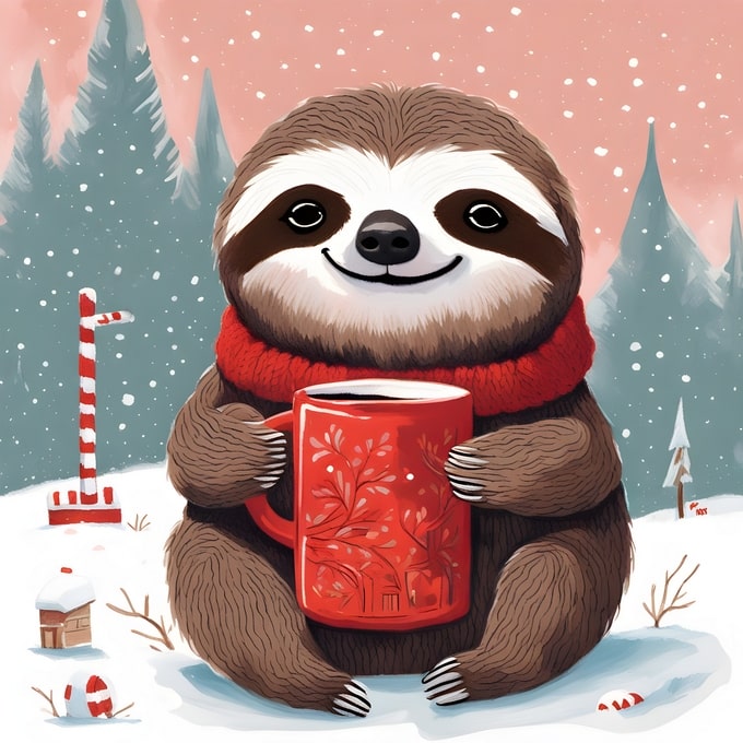 christmas cute animals postcards