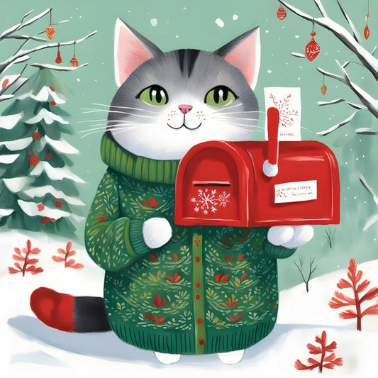christmas cute animals postcards