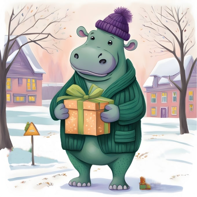 christmas cute animals postcards