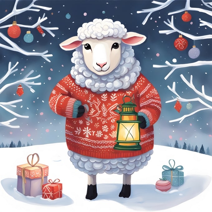 christmas cute animals postcards