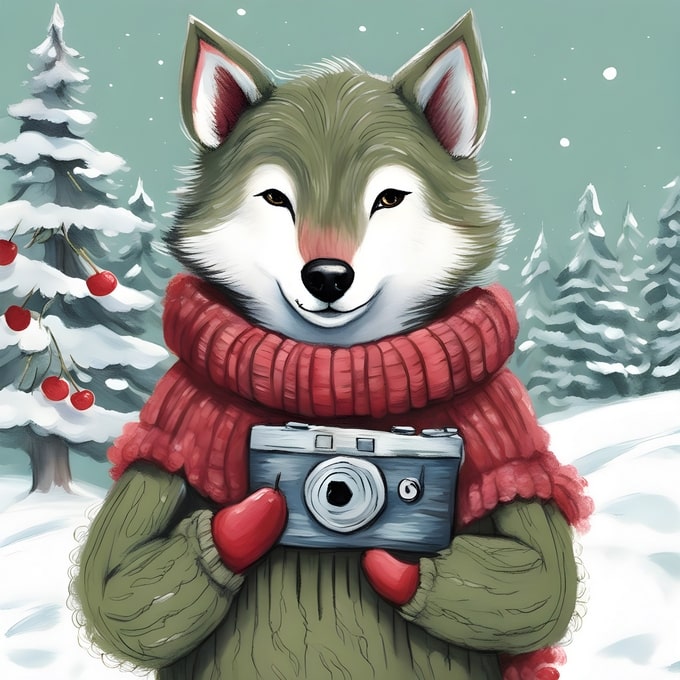 christmas cute animals postcards