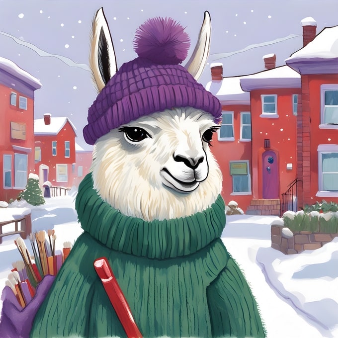 christmas cute animals postcards