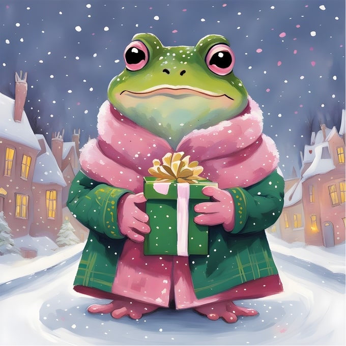 christmas cute animals postcards