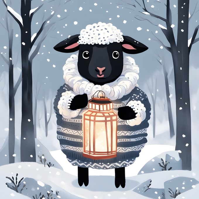 christmas cute animals postcards