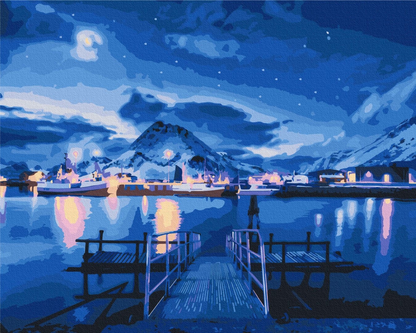 new year art postcardspainting by number, winter theme