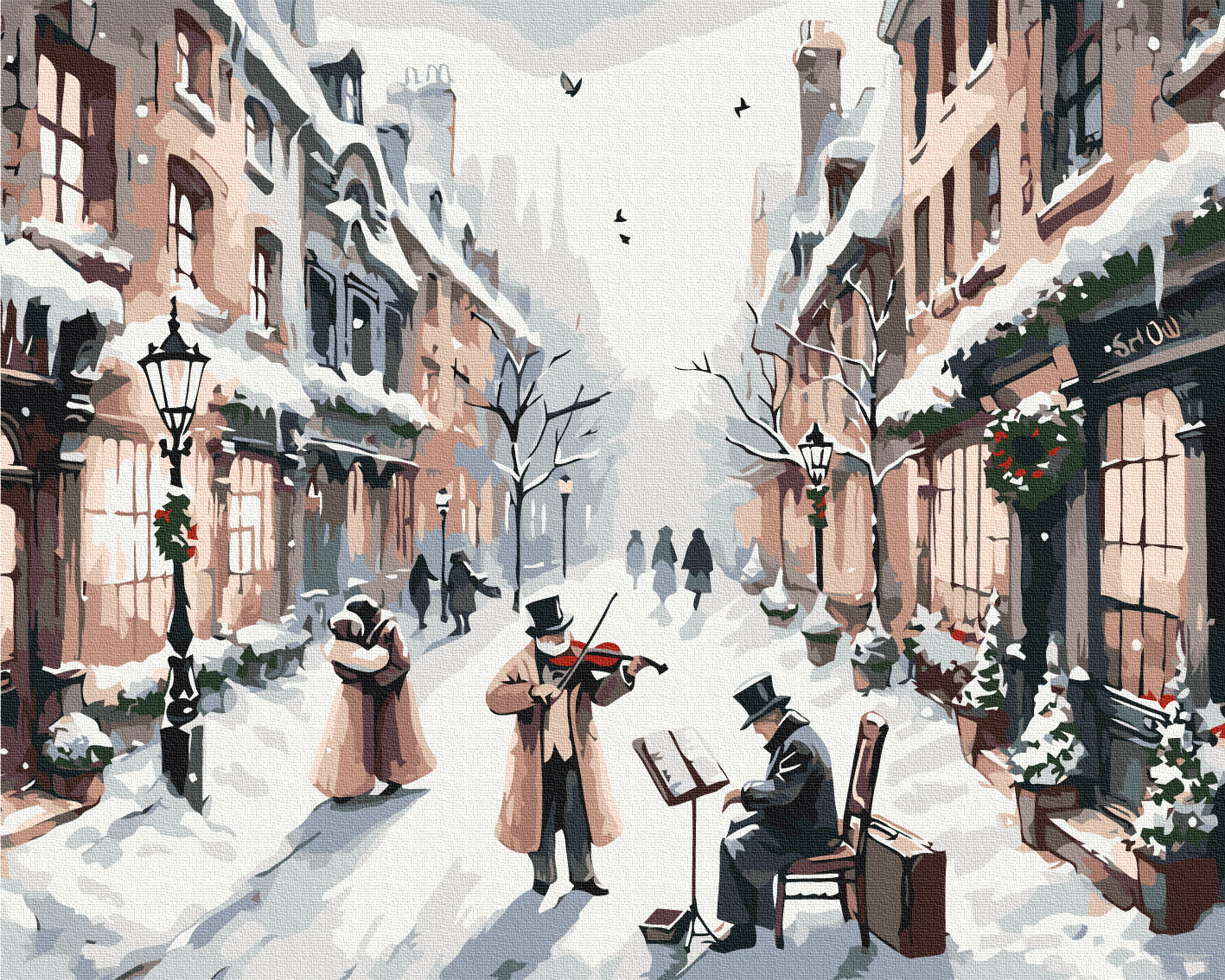 new year art postcardspainting by number, winter theme