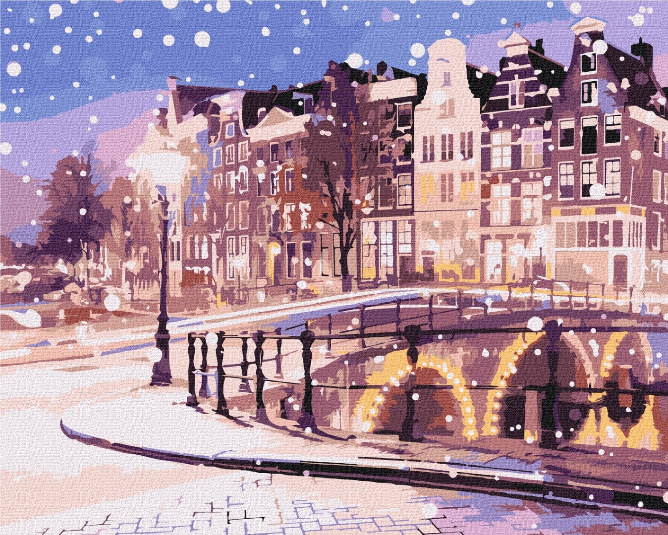 new year art postcardspainting by number, winter theme