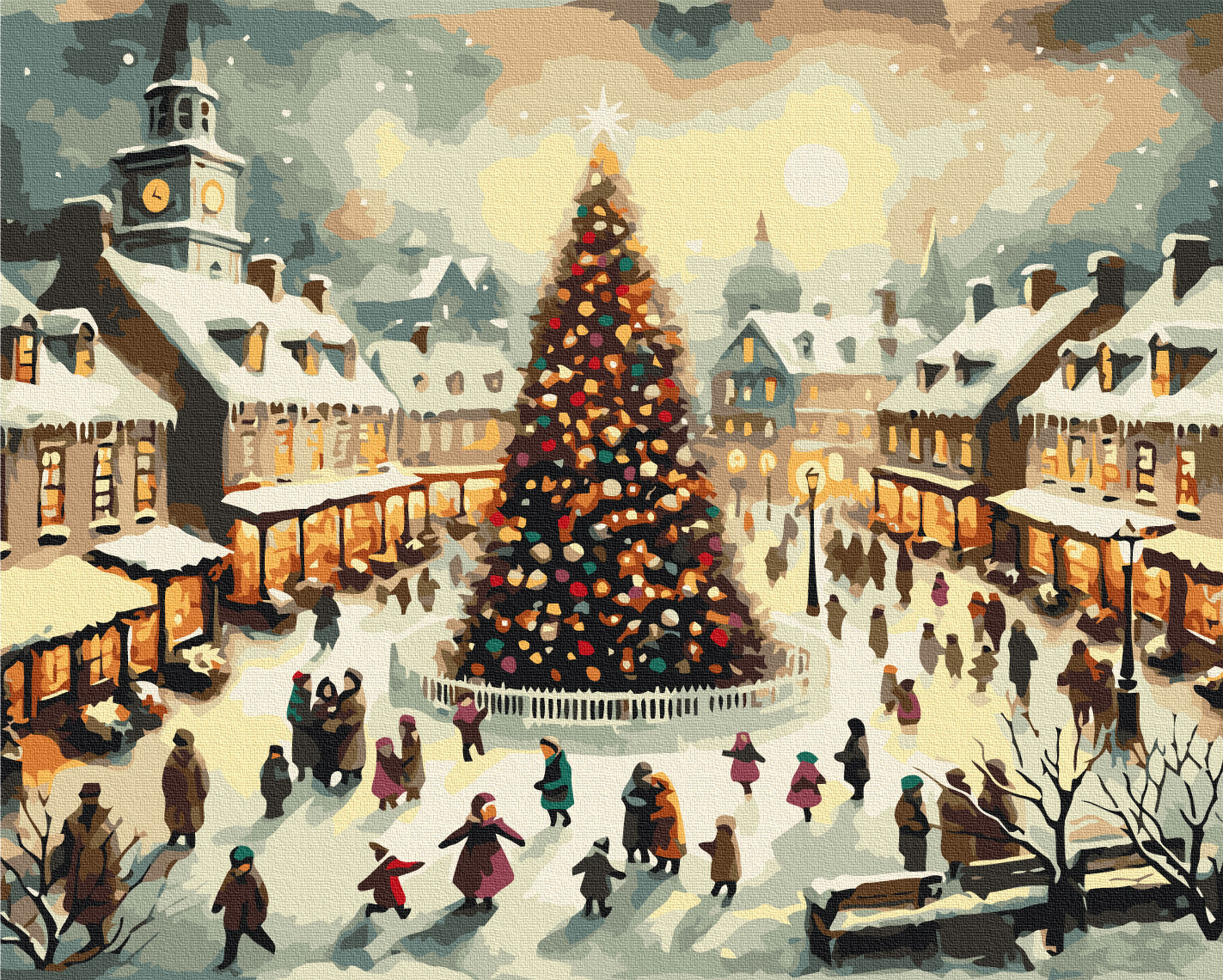 new year art postcardspainting by number, winter theme