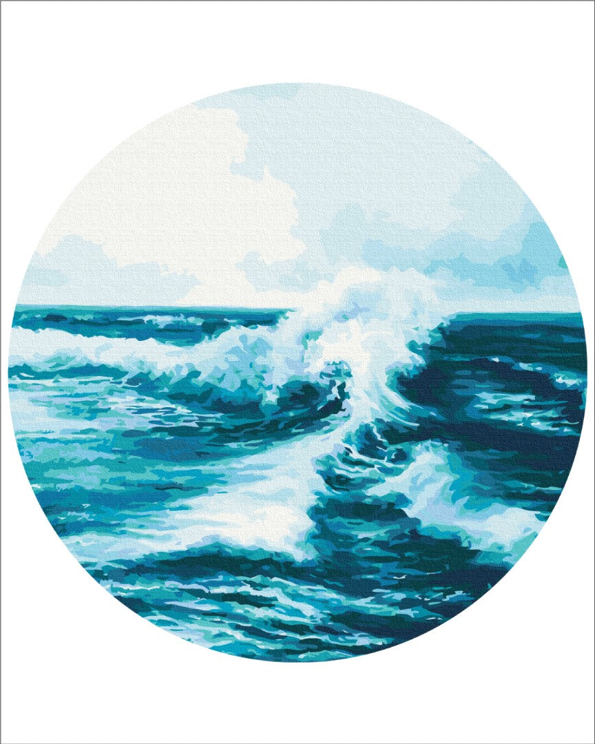 Painting by numbers On a round stretcher