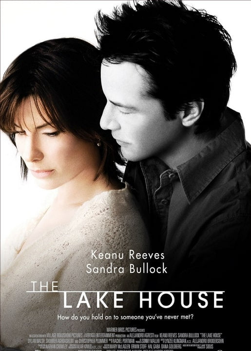 Schwarz-weißes Poster „Das Haus am See“ mit Keanu Reeves und Sandra Bullock