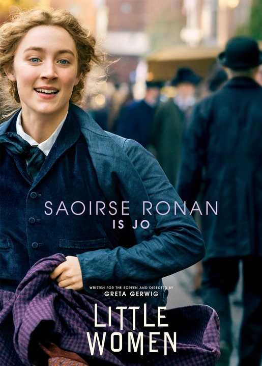 Little-Women-Poster: Saoirse Ronan als Jo March mit kariertem Umhang auf der Straße