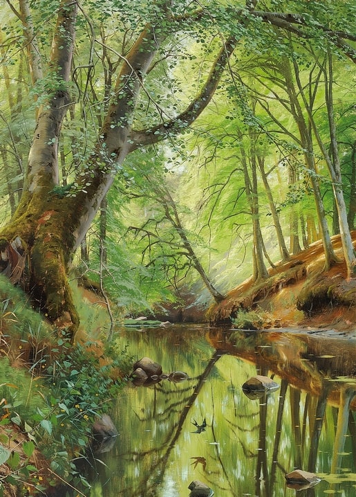 postcard based on a painting by artist Peder Mork Monsted