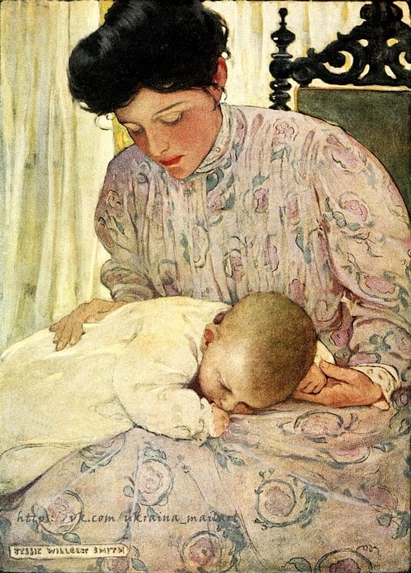Vintage-Postkartenillustration der Künstlerin Jessie Willcox Smith