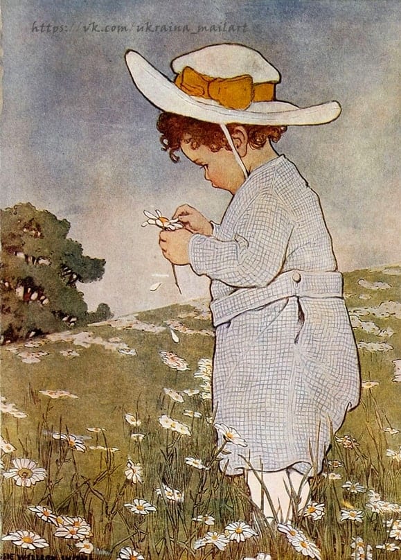 Vintage-Postkartenillustration der Künstlerin Jessie Willcox Smith