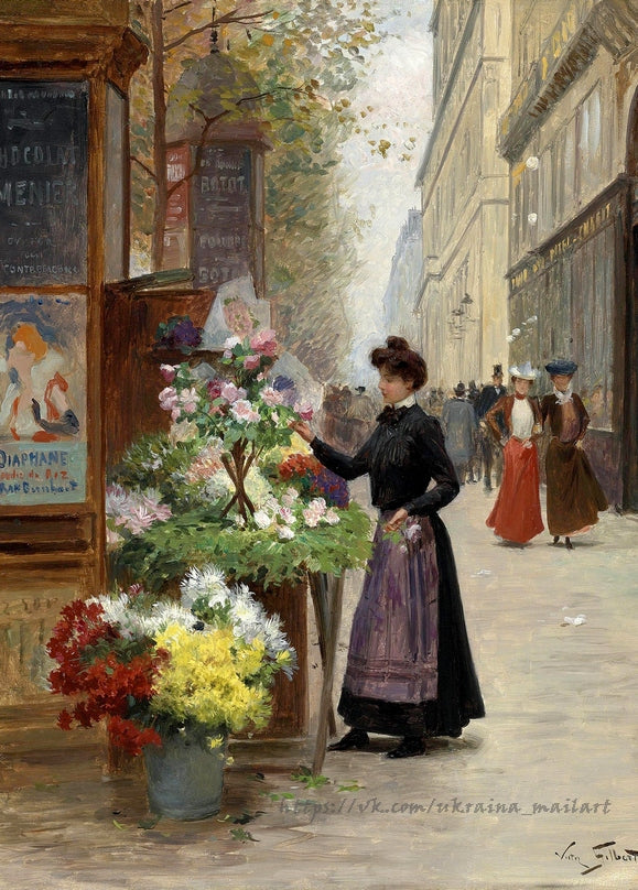 parisian boulevard and cafes, flower shops, happy childhood