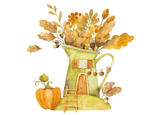 autumn art postcard