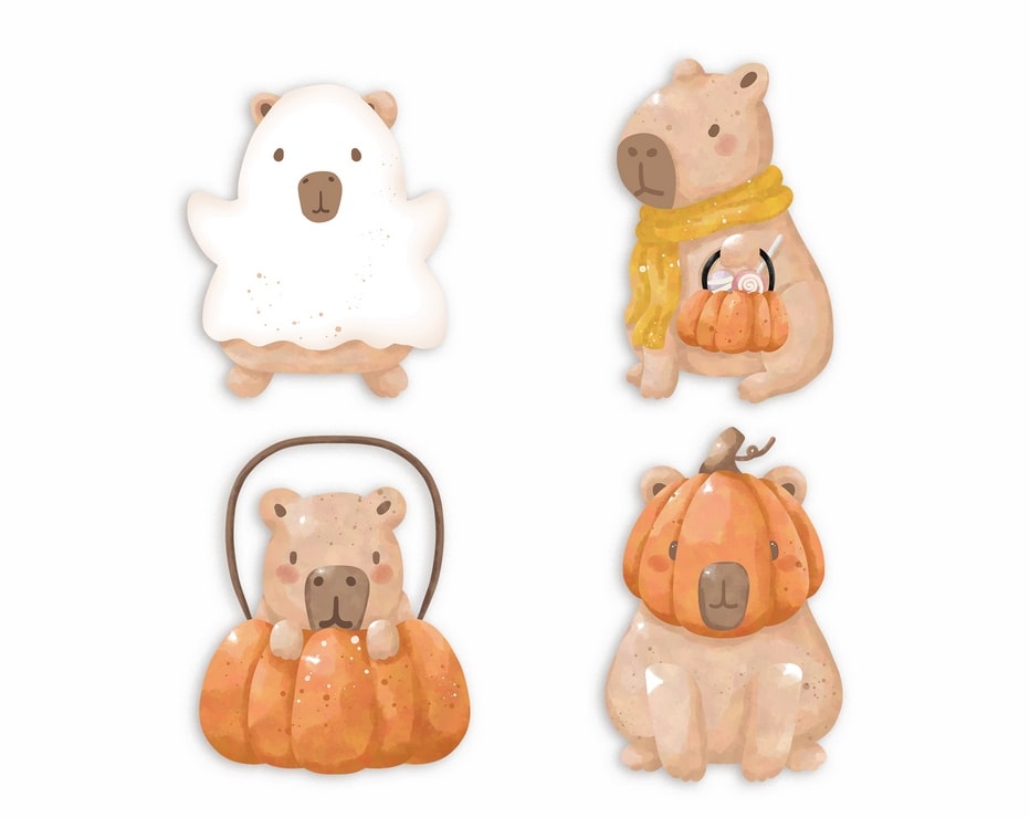 Фігурні листівки "Capybara autumn"