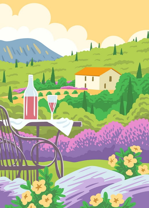 spring illustration postcards