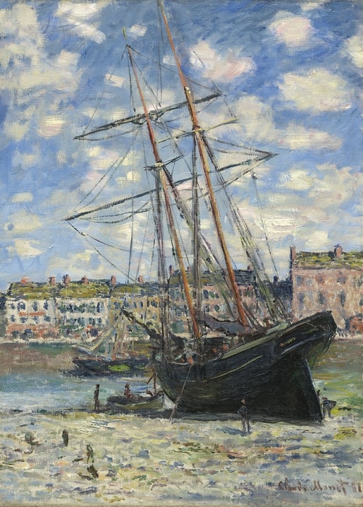 Картина Моне «Човен на мілині», 1881 рік, узбережжя Фекана