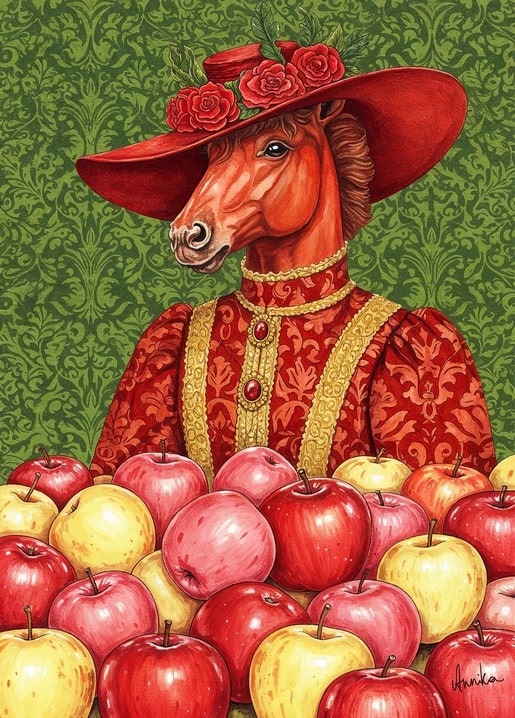 winter illustration postcard