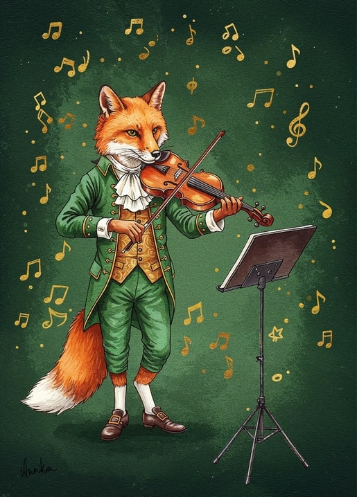 winter illustration postcard