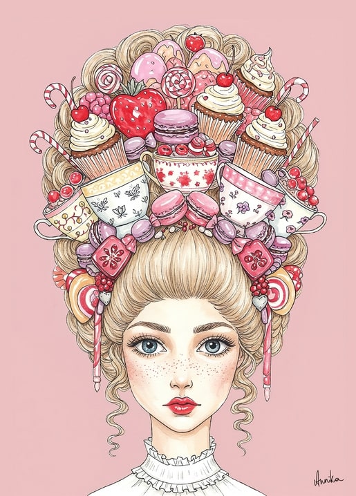 winter illustration postcard