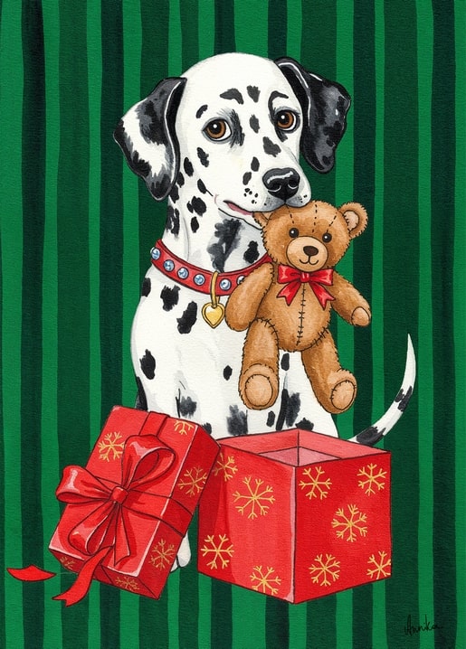 winter illustration postcard