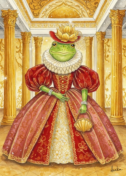 winter illustration postcard