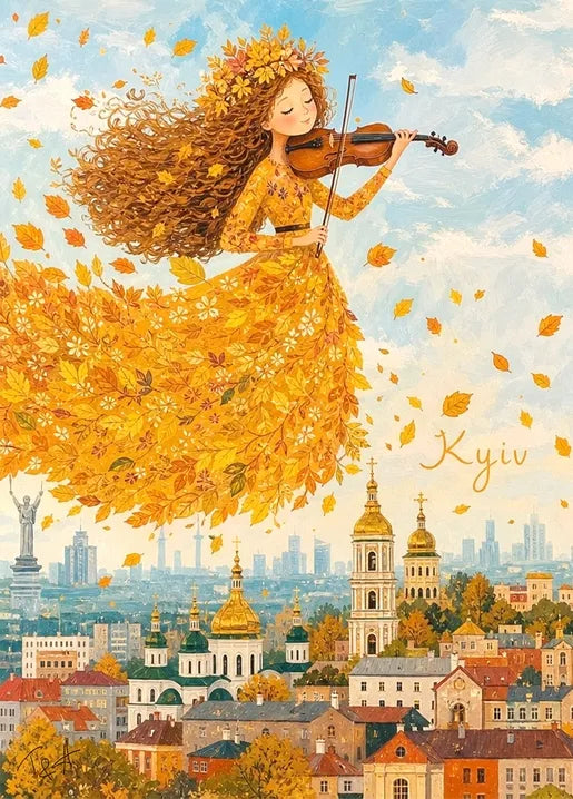 Autumn Melody of Kyiv - Art Postcard by T&A