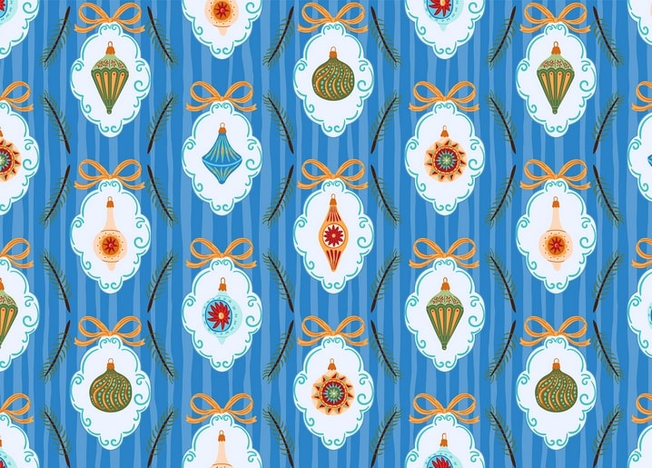 christmas illustration postcard