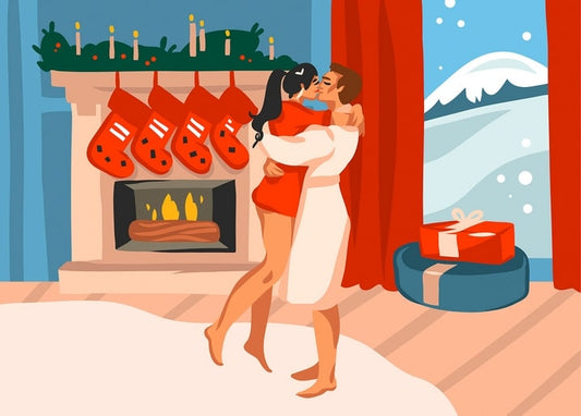 christmas illustration postcard