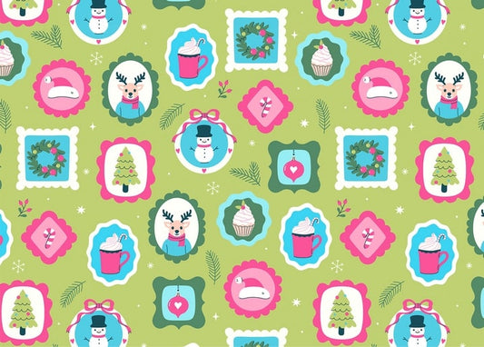 christmas illustration postcard