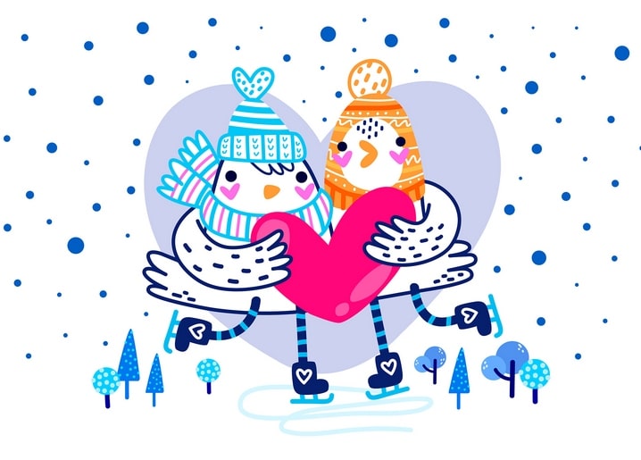 christmas illustration postcard