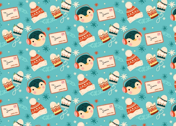 christmas illustration postcard