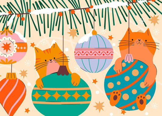 christmas illustration postcard