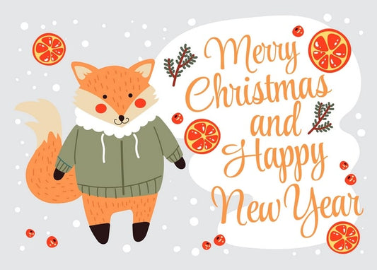 christmas illustration postcard