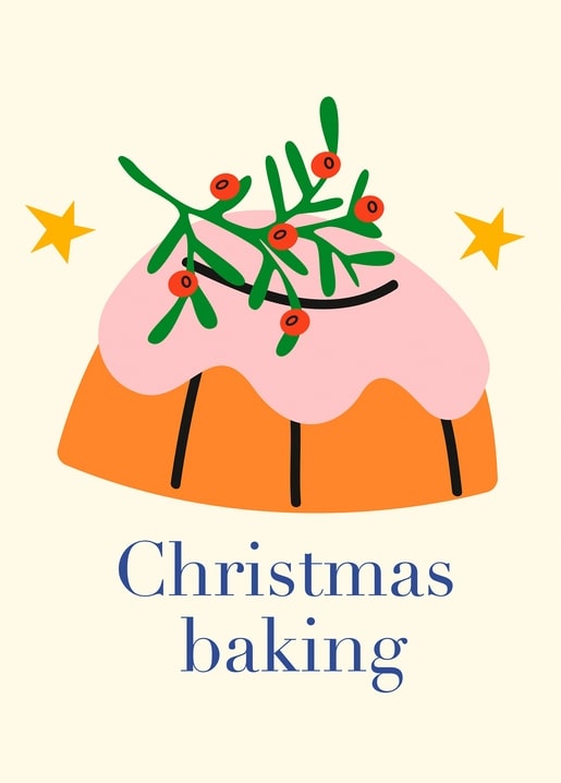 christmas illustration postcard