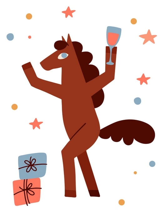 christmas illustration postcard