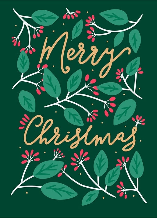 christmas illustration postcard