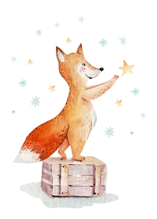 christmas illustration postcard