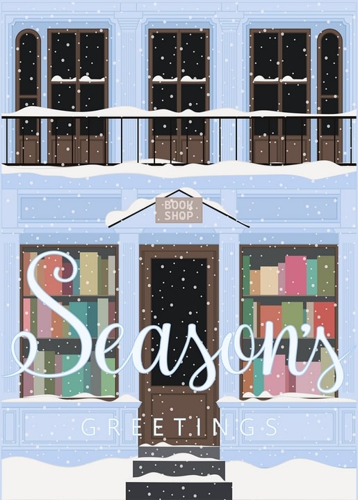 christmas illustration postcard