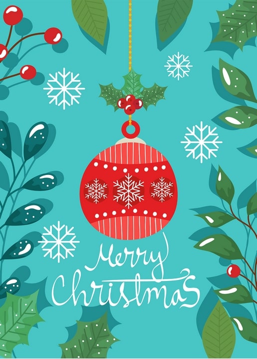 christmas illustration postcard