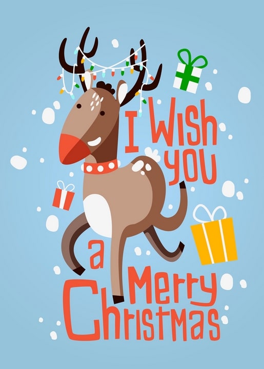 christmas illustration postcard