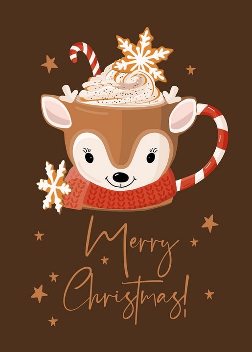 christmas illustration postcard