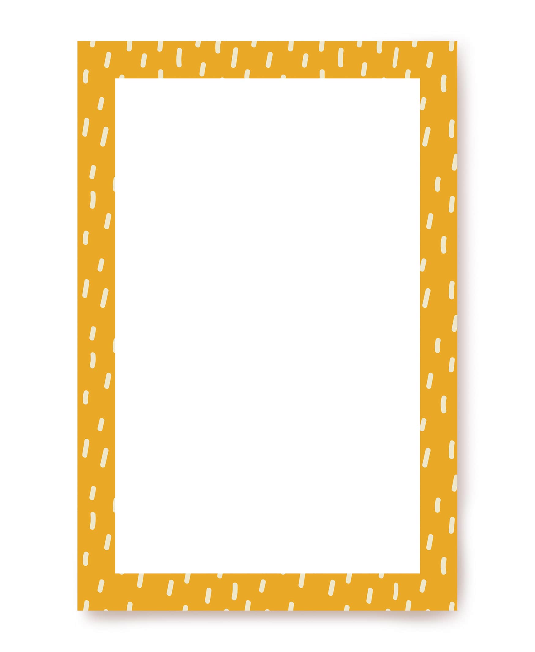 Solid mustard writing paper covered in small white brushstroke dashes