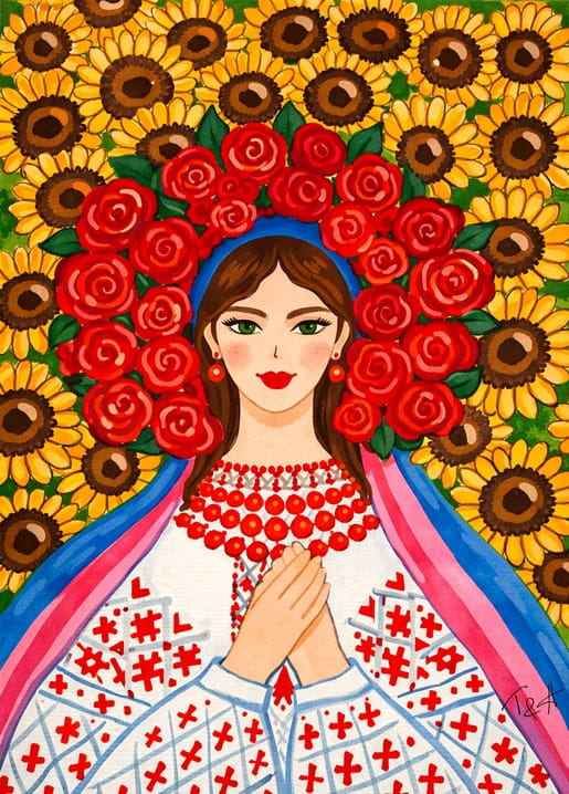 girl illustration postcards