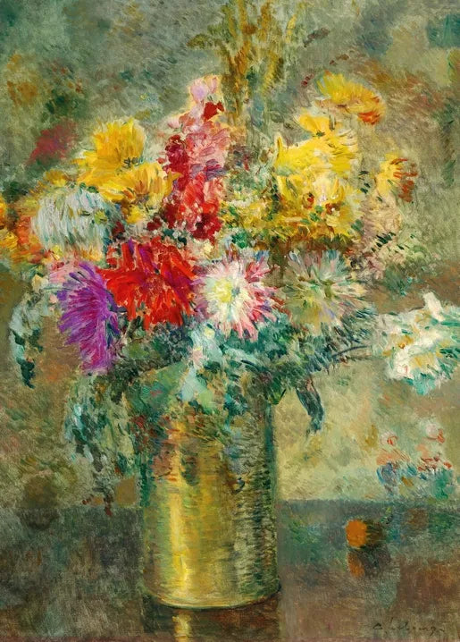 Albert Lebourg's Bouquet de fleurs, circa 1920, an Impressionist floral still life