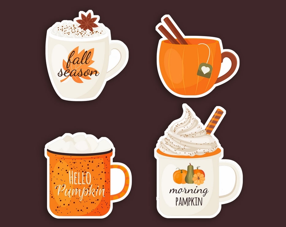 Фігурні листівки "Collection of cups fall"